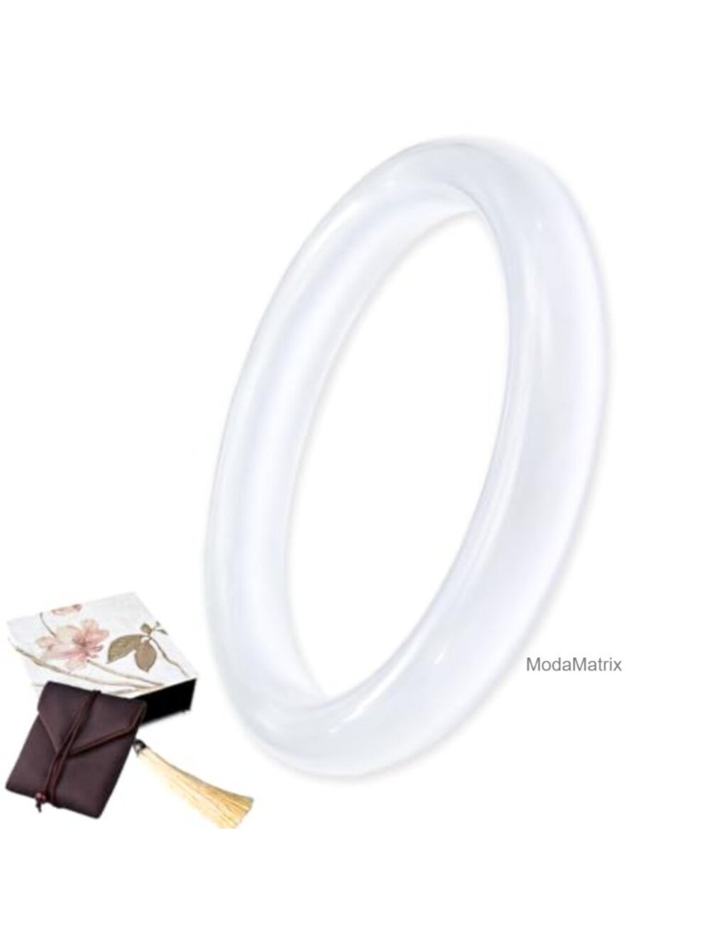 Natural Jade Bangle Bracelet with Gift Box - Good Luck Jewelry
